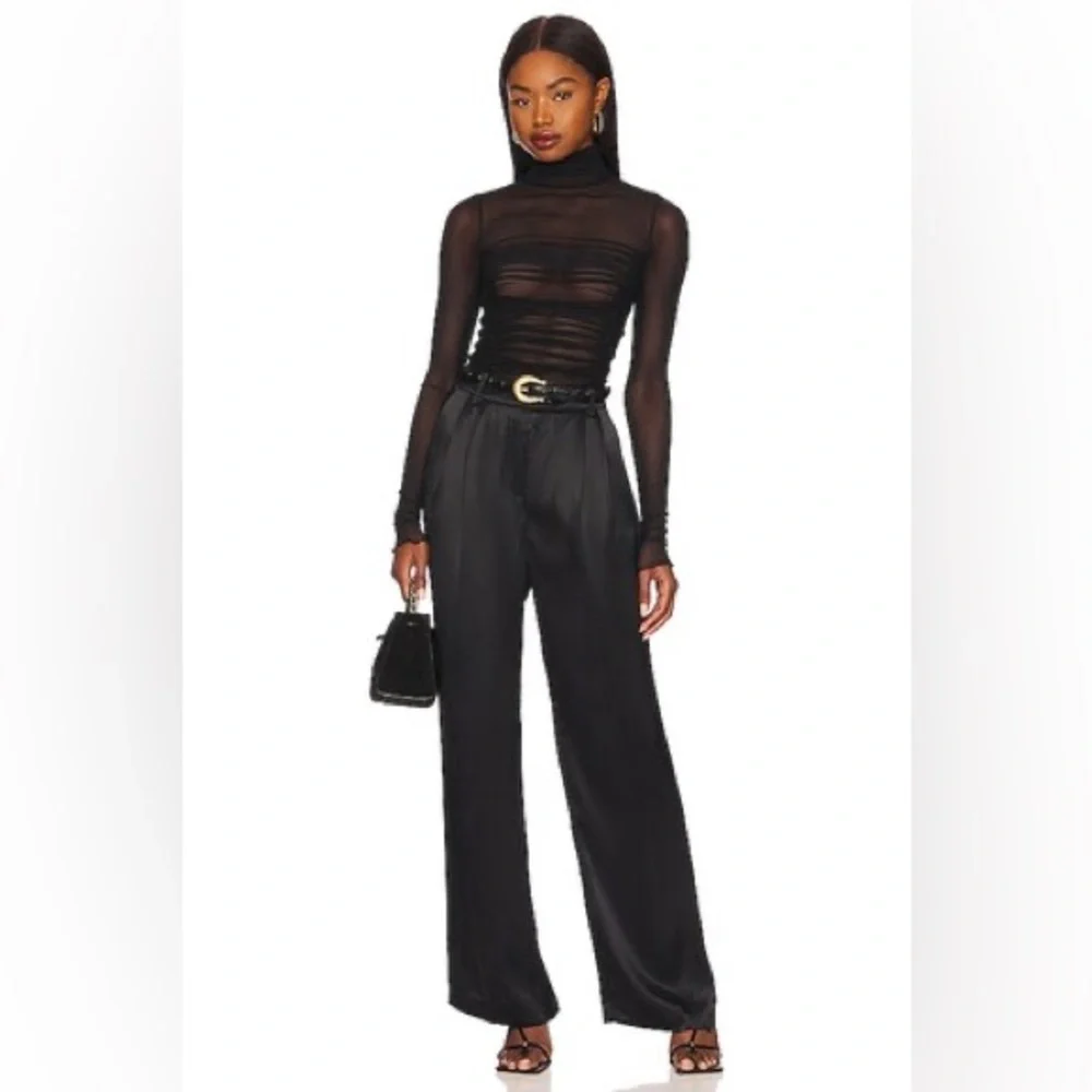 Free People Under It All Black Sheer Long Sleeve Bodysuit XL $58 - Picture 5 of 11